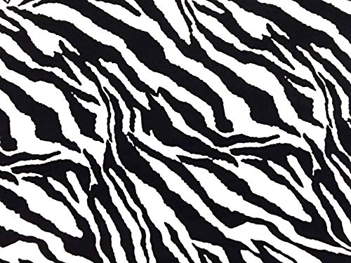 AMORNPHAN 44 Inch Black and White Zebra Pattern Printed 100% Cotton Fabric Craft Cloth Kid Patchwork Handmade Sewing Crafting for 1 Yard - Image 1