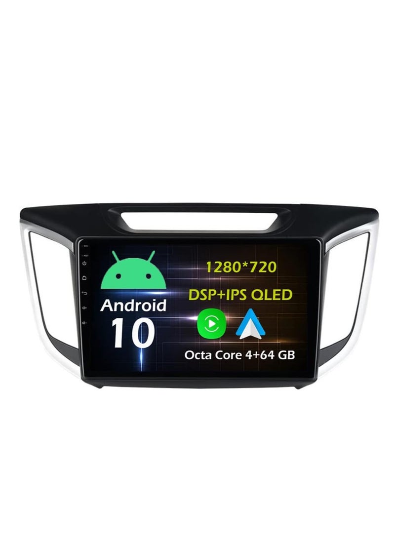 [10.1" 4+64G] Android Car Stereo for Hyundai IX25 Creta 2014-2019,Octa Core, Android 10, Touchscreen, GPS, CarPlay, Android Auto, Bluetooth, DSP, AHD Backup Camera - Image 1