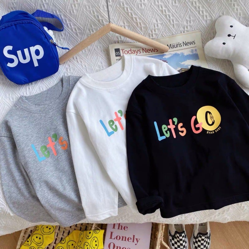 Children'S T-Shirt Cotton Printing Trendy Western Style Cartoon Korean Style Loose Long Sleeve Children'S Baby Bottoming Shirt - Image 4