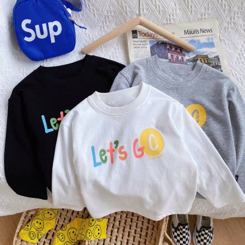 Children'S T-Shirt Cotton Printing Trendy Western Style Cartoon Korean Style Loose Long Sleeve Children'S Baby Bottoming Shirt - Image 2