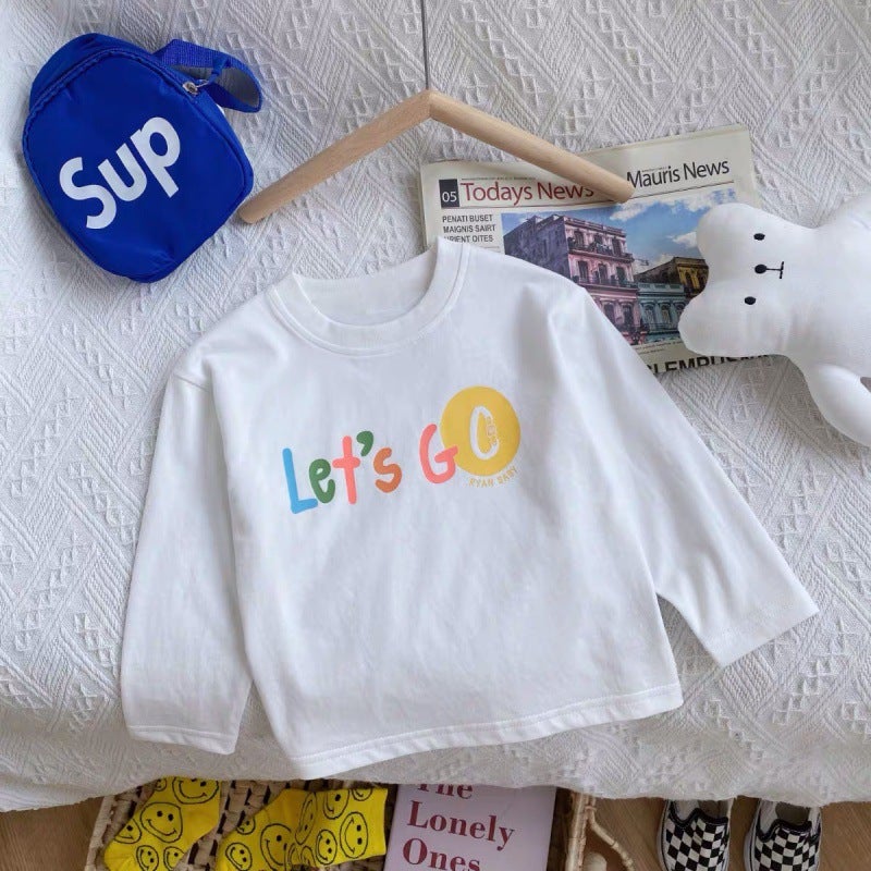 Children'S T-Shirt Cotton Printing Trendy Western Style Cartoon Korean Style Loose Long Sleeve Children'S Baby Bottoming Shirt - Image 5
