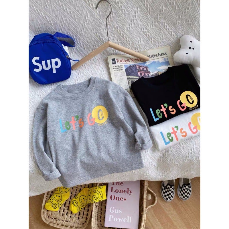 Children'S T-Shirt Cotton Printing Trendy Western Style Cartoon Korean Style Loose Long Sleeve Children'S Baby Bottoming Shirt - Image 3