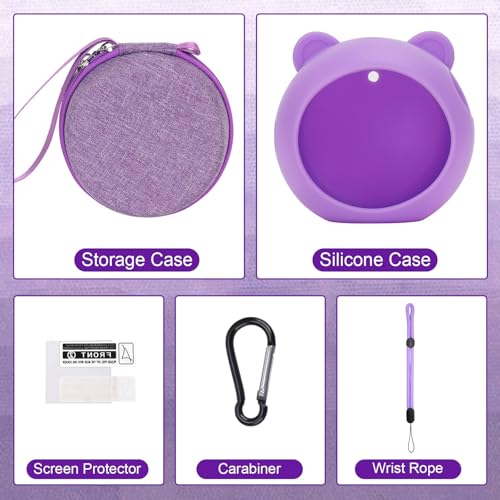 YouKnow Travel Case and Silicone Cover Compatible with Punirunes Interactive Toy Digital Pet with Full Coverage PET Clear Film Silicone and Carrying Case Purple - Image 5