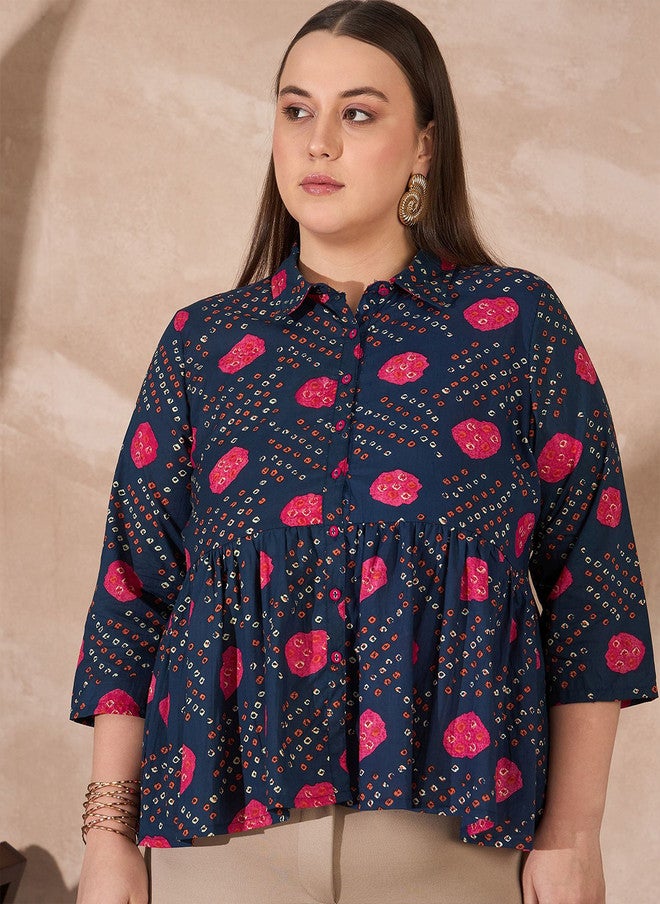 Baizee All About You Geometric Print Ethnic Cotton Top - Image 1