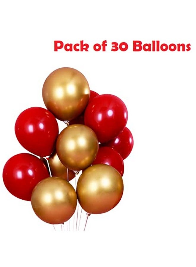 هونج كونج بالونز بالونات هونج كونج، قطعة ديكور لذكرى الزواج السعيدة، بالون من رقائق معدنية مع أضواء - عبوة من 32 قطعة، مجموعة ديكور لذكرى الزواج باللونين الأحمر والذهبي - Image 4