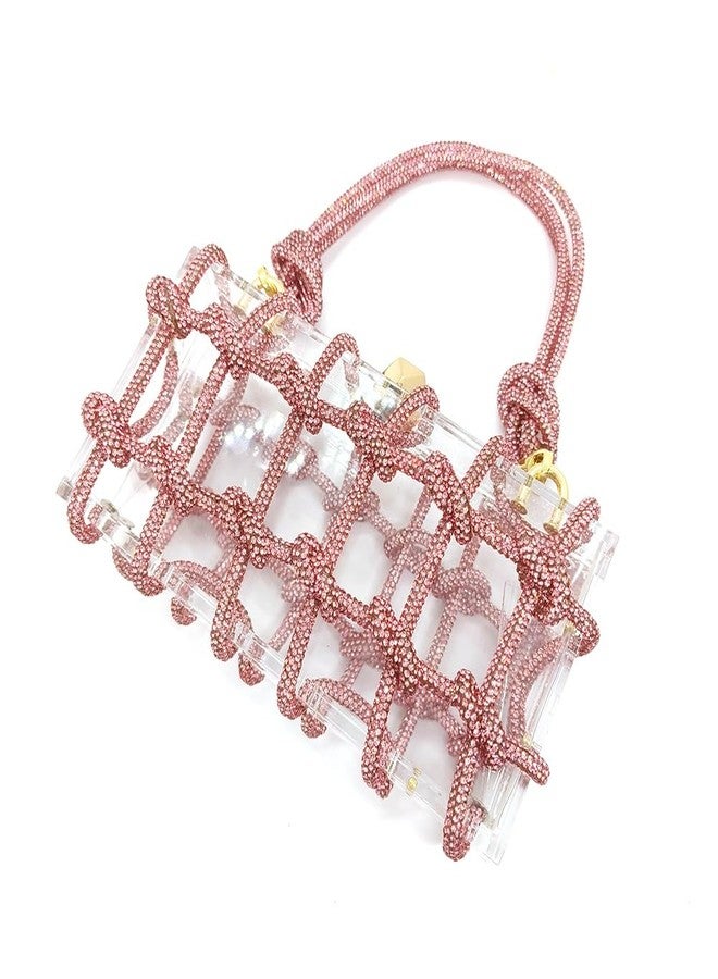CUXVA Clear Acrylic Bag for Women Rhinestone Acrylic Clutch Crystal Evening Purses Handbag for Wedding Party Prom - Image 4