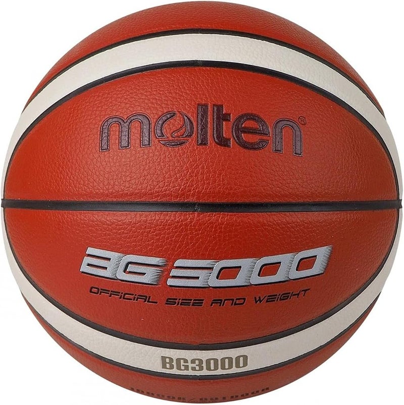 Molten BG3000 Basketball, FIBA Approved, Synthetic Leather, Indoor/Outdoor Play, Orange/Ivory - Image 1