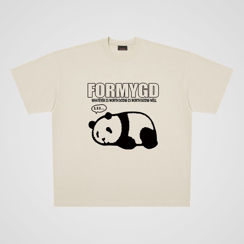 250G Heavy Cotton Japanese Style Small Clear Ins Cartoon Anime Oversize Short Sleeve T-Shirt Men And Women Couple Fashion - Image 1