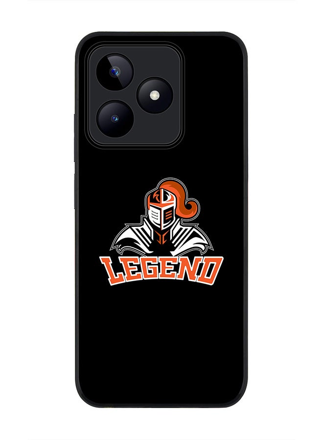 Stylizedd Rugged Black edge case for Realme C53, Slim fit Soft Case Flexible Rubber Edges Anti Drop TPU Gel Thin Cover- Legend Knight - Image 1