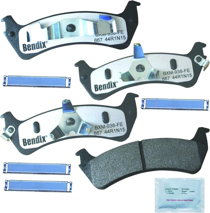 Bendix Fleet Metlok MKD667FM Semi-Metallic Rear Brake Pads for Ford Explorer 2001-1995, Explorer Sport 2003-2001, Explorer Sport Trac 2005, Ranger 2002-1998, Mercury Mountaineer 2001-1997 - Image 1