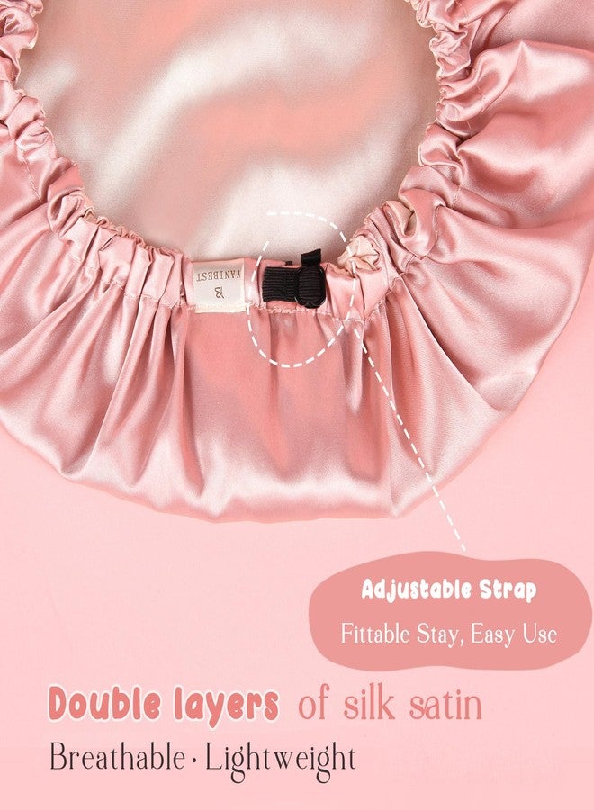 YANIBEST Baby Satin Bonnet Sleep Cap - Double Layer Reversible Adjustable Silky Satin Cap for Infant Toddler(6-36Months,Pink) - Image 3