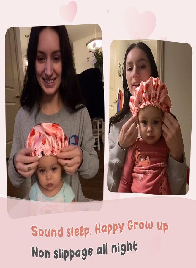 YANIBEST Baby Satin Bonnet Sleep Cap - Double Layer Reversible Adjustable Silky Satin Cap for Infant Toddler(6-36Months,Pink) - Image 4