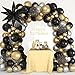 Amandir 145PCS Black and Gold Balloons Garland Arch Kit 18125 Silver Metallic Black Gold Foil Balloons for 2026 New Year Men Wedding Anniversary Birthday Graduation Retirement Decorations - Image 4