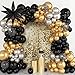 Amandir 145PCS Black and Gold Balloons Garland Arch Kit 18125 Silver Metallic Black Gold Foil Balloons for 2026 New Year Men Wedding Anniversary Birthday Graduation Retirement Decorations - Image 2