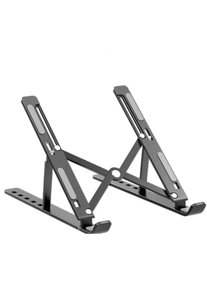 Portable Laptop Stand Adjustable Notebook Stand Tablet Stand for PC Aluminum Foldable Laptop Stand (Color: Aluminum Alloy, Gray) - Image 1