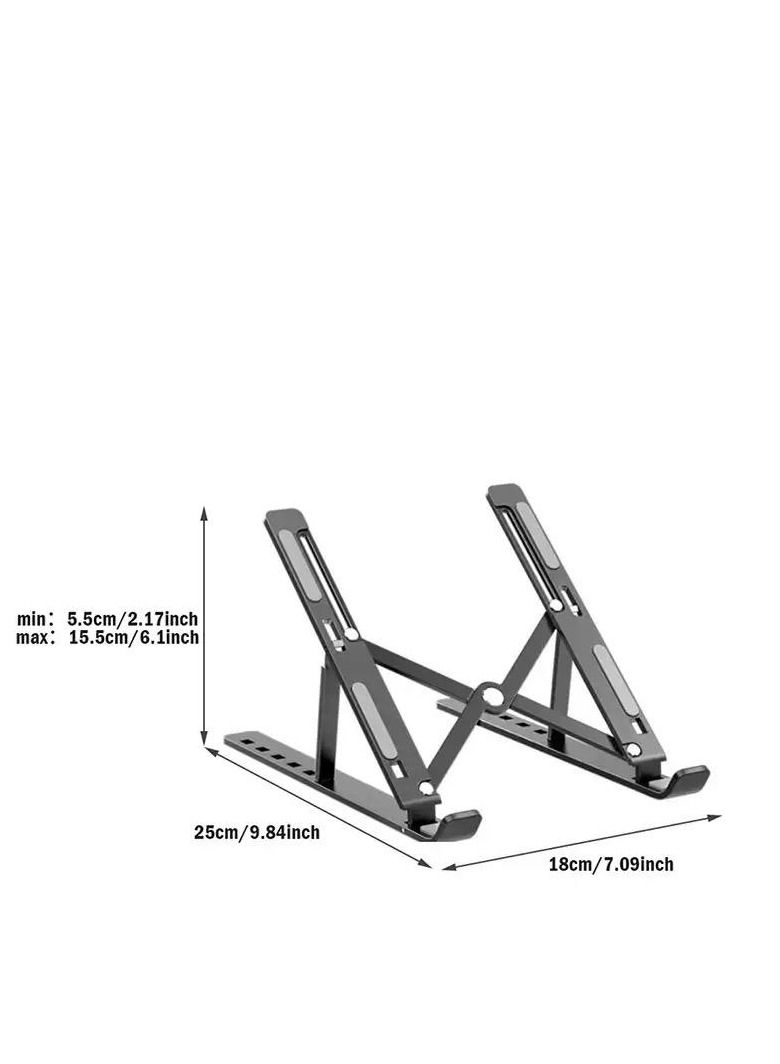 Portable Laptop Stand Adjustable Notebook Stand Tablet Stand for PC Aluminum Foldable Laptop Stand (Color: Aluminum Alloy, Gray) - Image 2