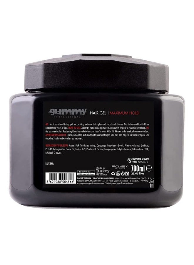 Gummy Hair Gel Maximum Hold Extreme Look 23.5 Ounce (700ml) (2 Pack) - Image 4