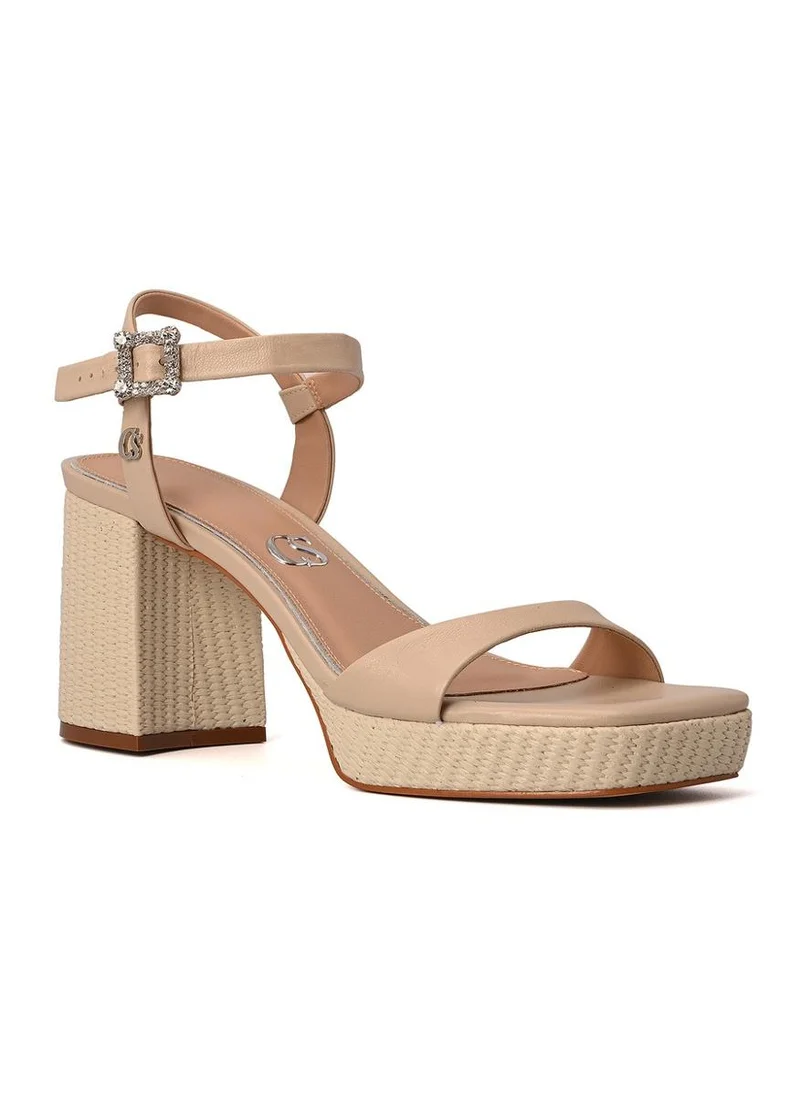 Carmen Steffens Ivory Platform Block Heel