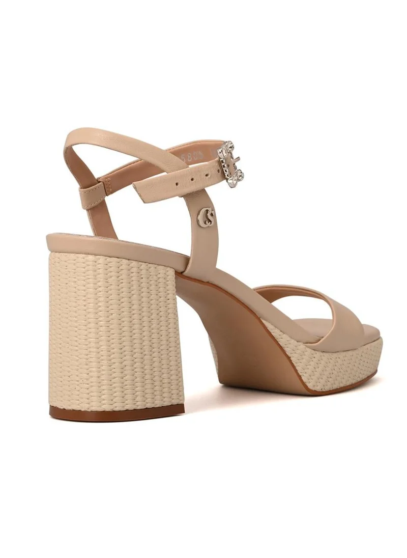 Carmen Steffens  Ivory Platform Block Heel for Women | Best Price UAE
