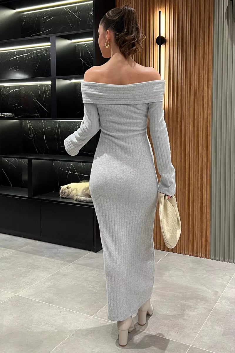 Gülseli Ribbed Off-Shoulder Dress  - Image 4