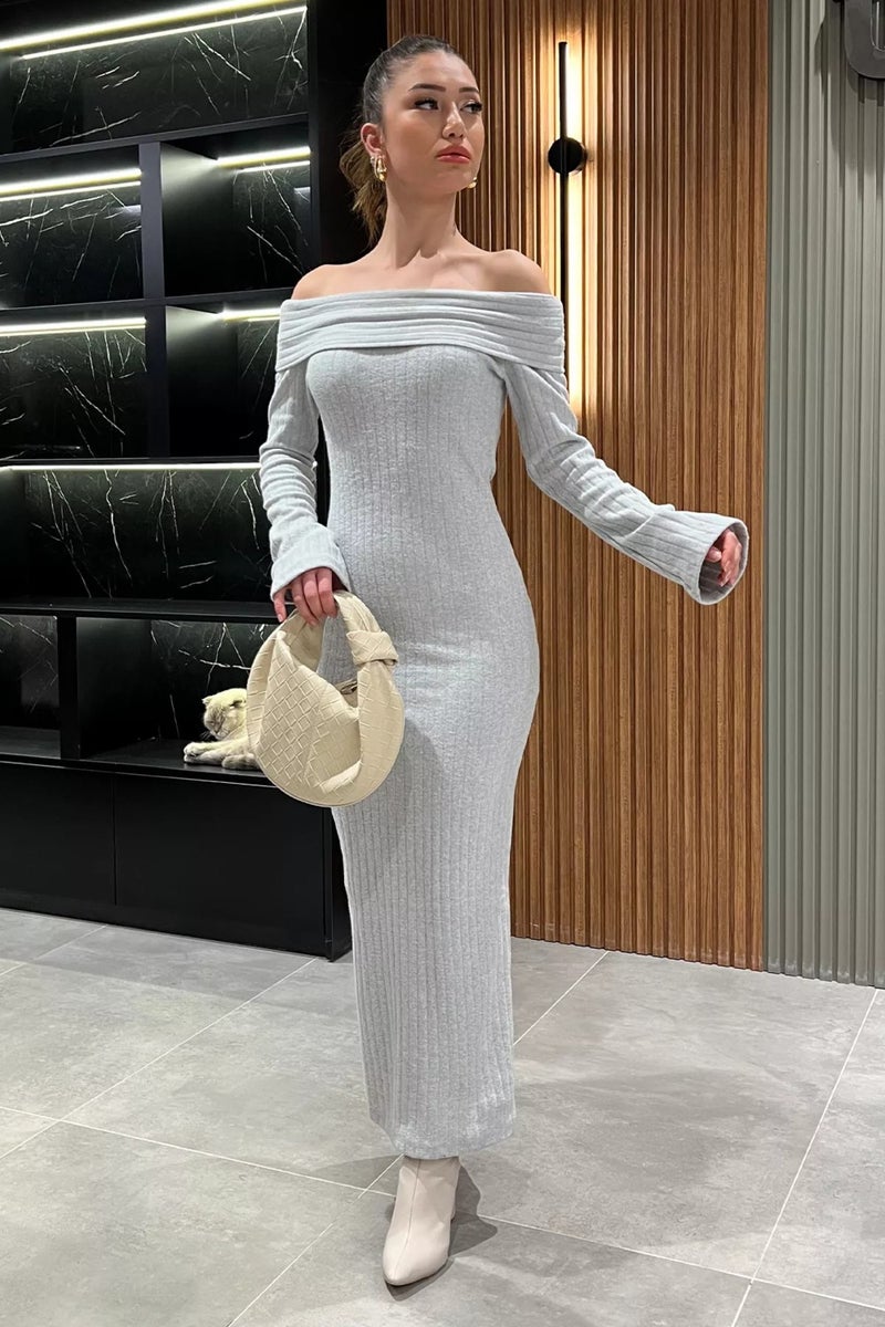 Gülseli Ribbed Off-Shoulder Dress  - Image 2