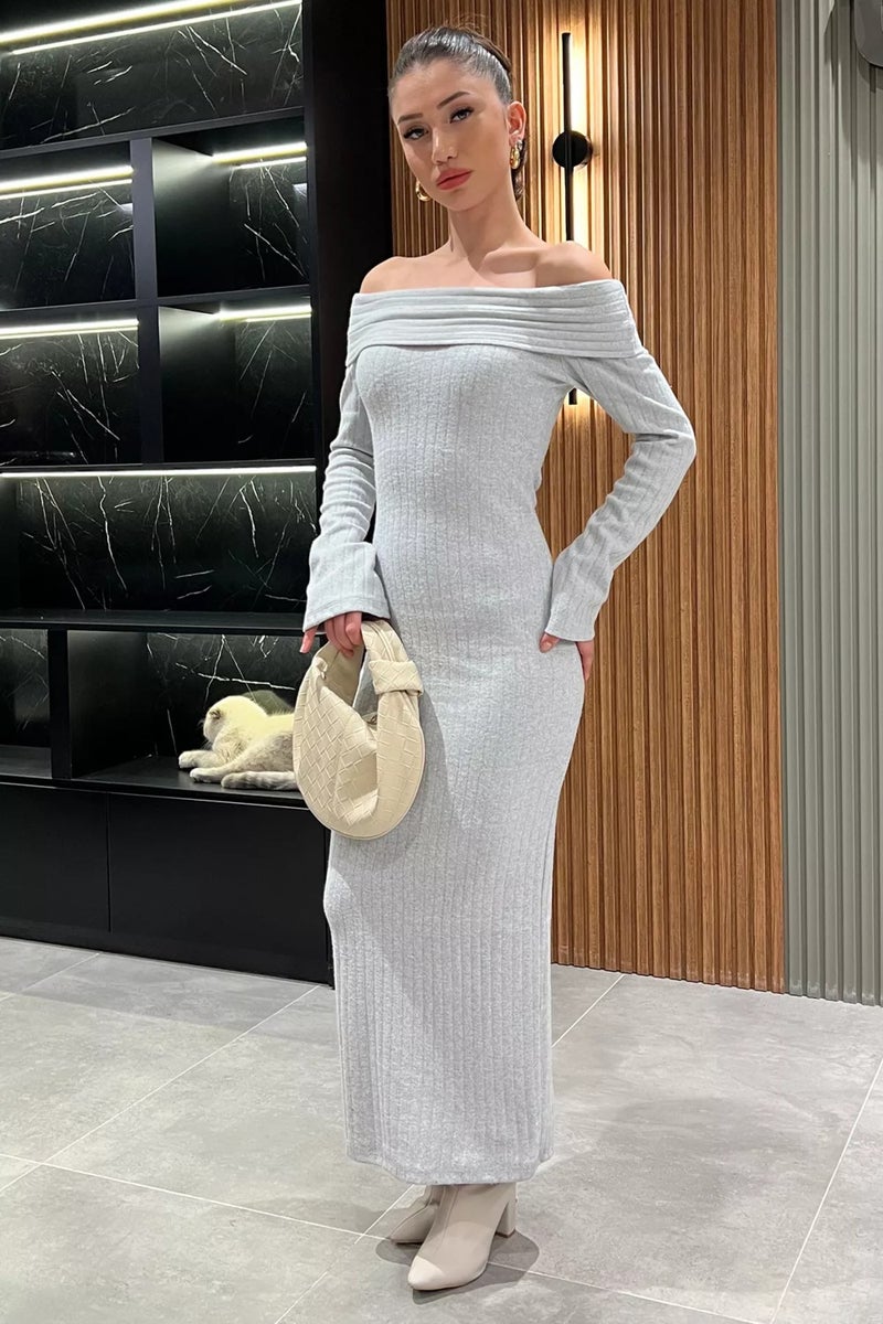 Gülseli Ribbed Off-Shoulder Dress  - Image 3
