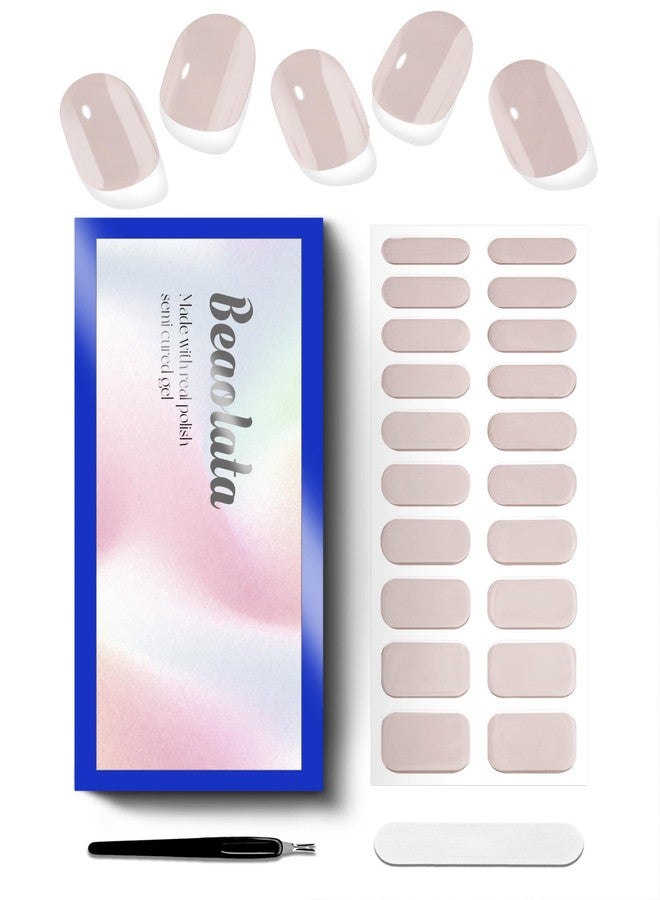 Beaolata Semi Cured Gel Nail Strips - UV Light Gel Nail Stickers - 20 Long Lasting Salon Quality Wraps (Paper White) - Image 1