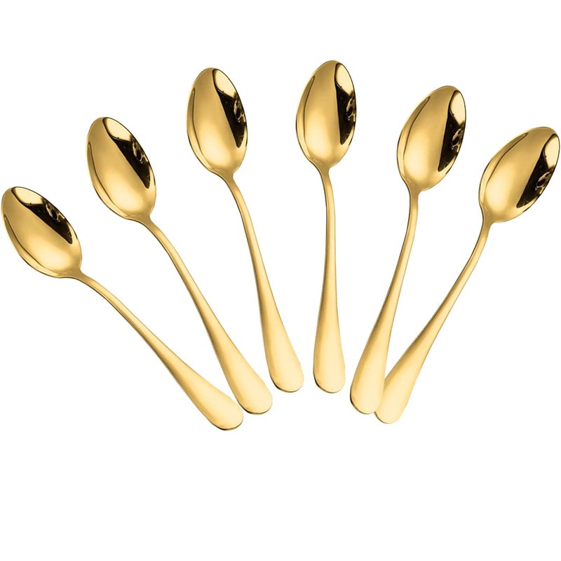 Wesdxc56 Demitasse Espresso Spoons, Mini Coffee Spoon, Stainless Steel Small Spoons for Dessert, Tea,Set of 6 (gold) - Image 1