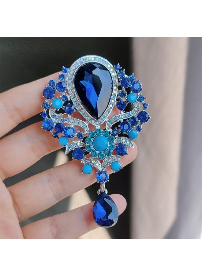 Crystal brooch, women's clothing accessories, niche, high-end, exaggerated pin, chest flower - Image 1