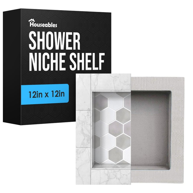 Shower Niche Shower Insert Bathroom Niche 12x12 Inch Tile Ready Recessed Shelf In Wall Shelf Bathroom Storage Cubby Insert Recessed Shampoo Caddy Inset Box Built In Soap Nook Prefab
