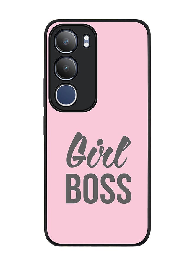 For vivo Y19s / Y19s Pro Case,Slim fit Camera Protection, Shockproof Thin Phone cover  - Girl Boss (Pink)