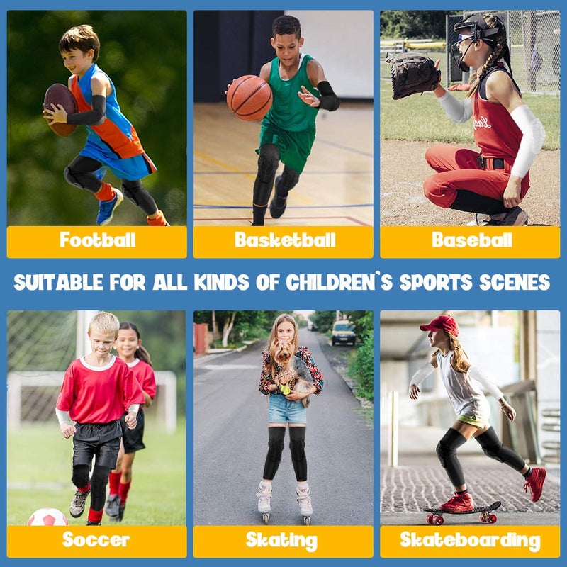 AceList Kids/Youth 5-15 Years Sports honeycomb Compression Knee Pad Elbow Pads Guards Protective Gear for Basketball, Baseball, Football, Volleyball, Wrestling, Cycling... - Image 5