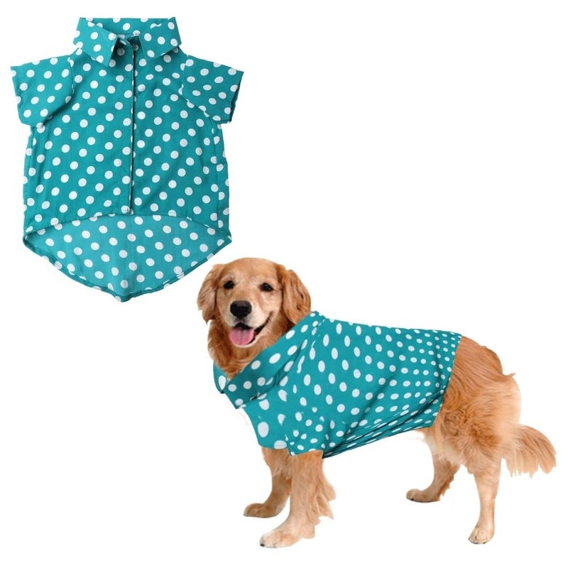 Sage Square Funky Soft Material Dog Shirt | Cool/Funky Print Pet | Soft Light Weight | Comfortable & Breathable Dog Clothing | Trendy Vest Outfit (XLarge - 24 Inches, Polka Sky Blue) - Image 1