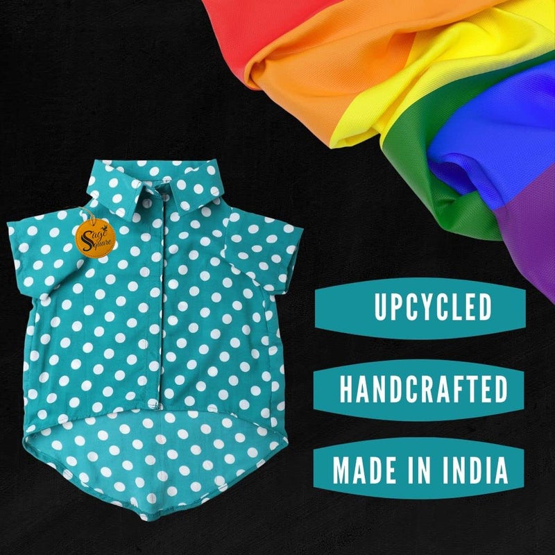 Sage Square Funky Soft Material Dog Shirt | Cool/Funky Print Pet | Soft Light Weight | Comfortable & Breathable Dog Clothing | Trendy Vest Outfit (XLarge - 24 Inches, Polka Sky Blue) - Image 4