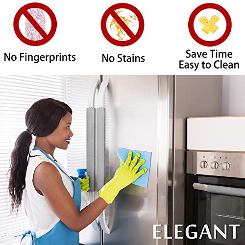 MRKG Refrigerator Door Handle Covers, 6 PCS, Sleek and Form-Fitting, Keep Your Kitchen Appliance Clean from Smudges, Drips, Food Stains, Oil (Grey) - Image 2