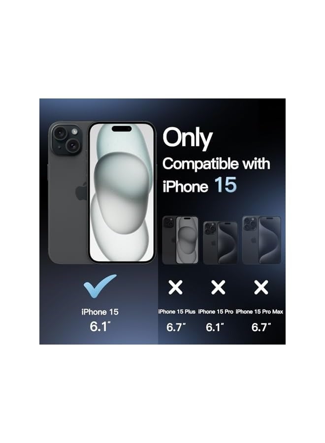 جي تيك جراب قبضة لهاتف iPhone 15 مقاس 6.1 بوصة، غطاء حماية رفيع من مادة TPU الناعمة مع حماية كاملة لعدسة الكاميرا، مقاوم للصدمات (أسود) - Image 2