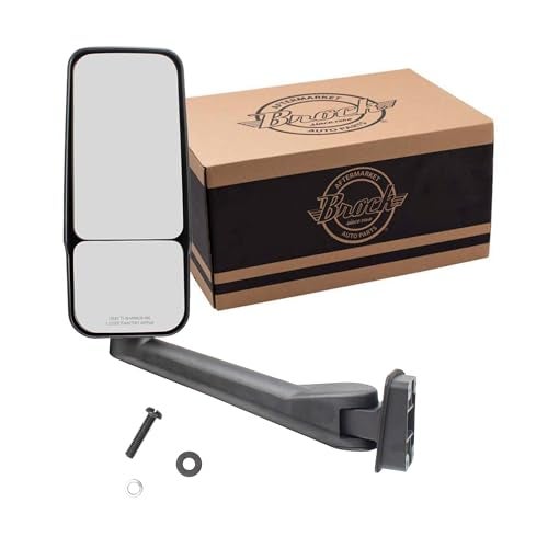 Brock Driver Left Manual Door Mirror Textured Black Without Heat-Marker Light Compatible With 2003-2009 Chevrolet Kodiak 2003-2009 GMC TopKick 1334-4000L - Image 1