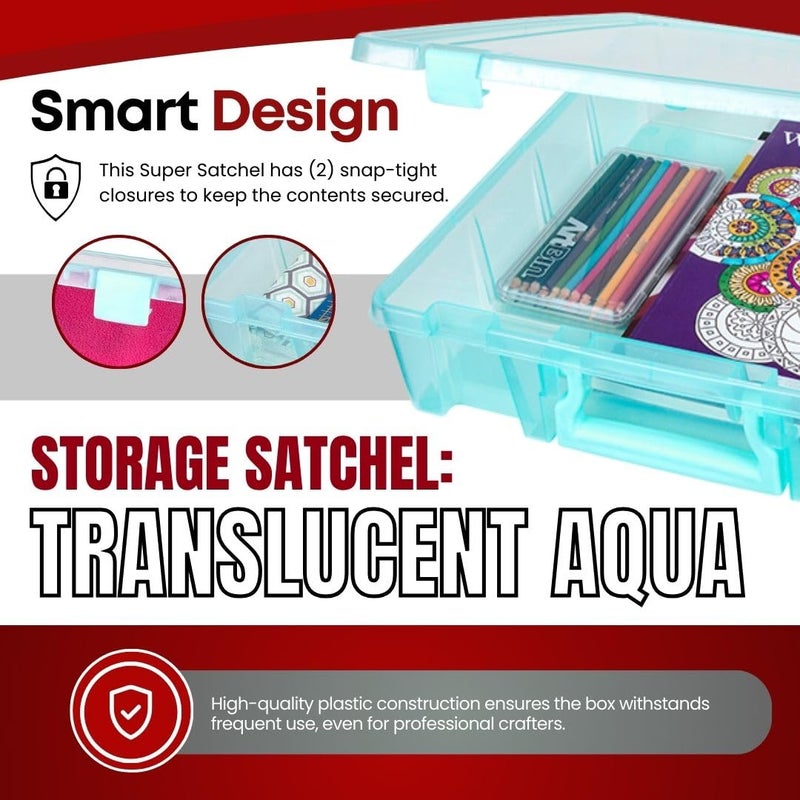 ArtBin 6955AA Super Satchel Compartment Box Clear Craft Organizer Storage Case - Aqua, Pack of 1 - Image 5