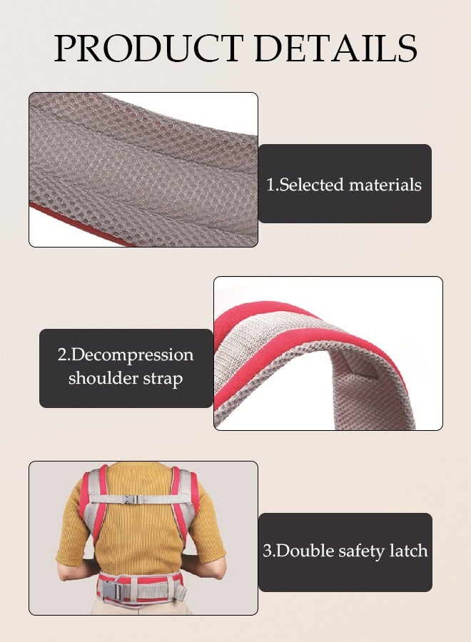 Loquat Baby Carrier with Hip Seat, Ergonomic Position, Newborn to Toddler, Head Support and Breathable Mesh,Adjustable Removable 6- in-1 Baby Baby Sling Carrier (7-45 lbs) for Mom Dad, Red  - Image 4