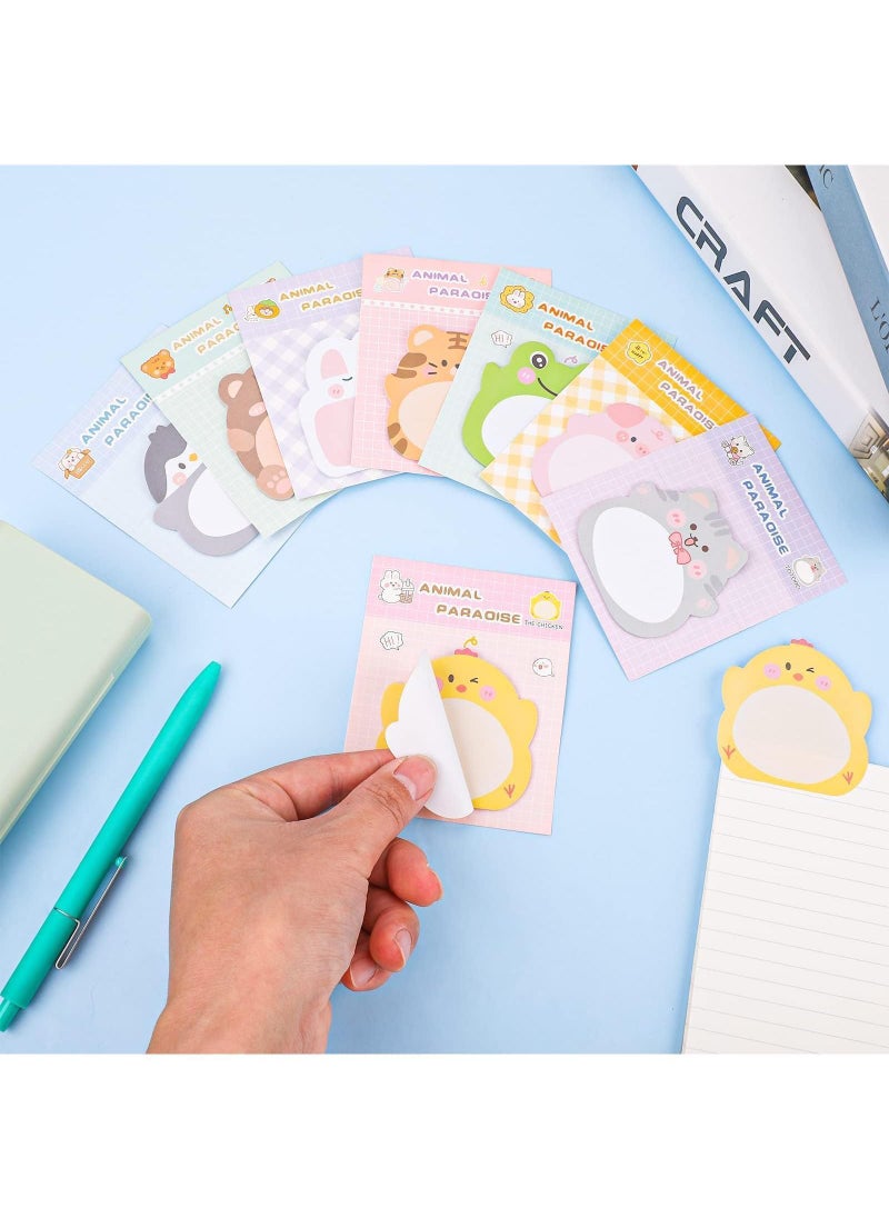 Sweet seven Animal Sticky Notes - 8 Pack, Cute Shapes, Self-Stick Memo Pads with Cartoon Markers, Flags, and Tabs - Ideal for Students, Home, Office, and Roommates - 160 Sheets - Perfect Gift!  - Image 4