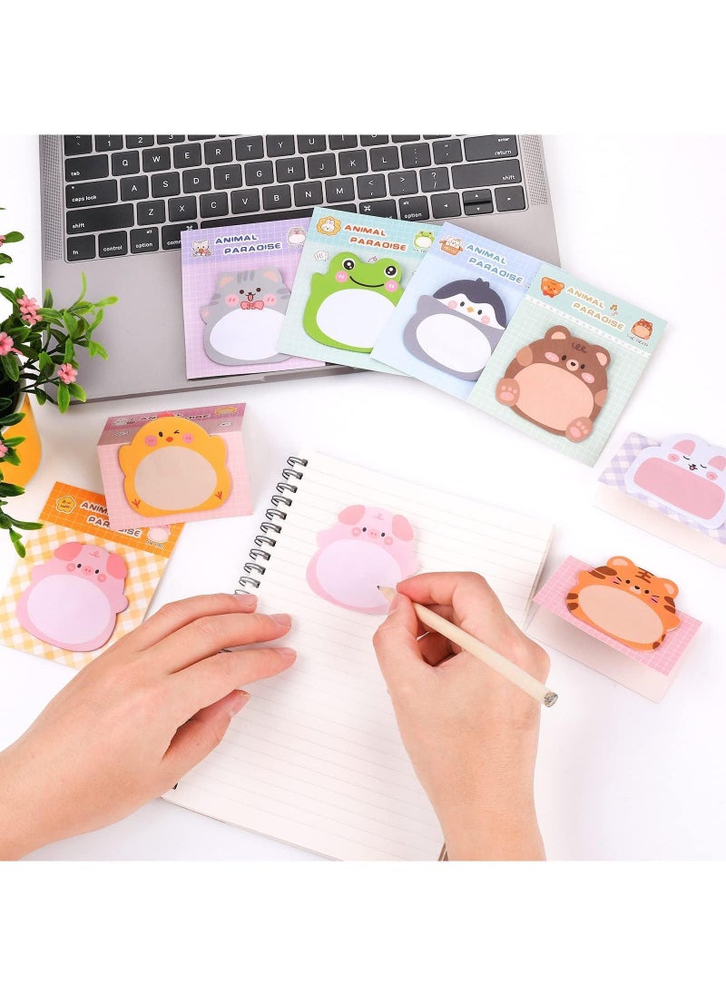 Sweet seven Animal Sticky Notes - 8 Pack, Cute Shapes, Self-Stick Memo Pads with Cartoon Markers, Flags, and Tabs - Ideal for Students, Home, Office, and Roommates - 160 Sheets - Perfect Gift!  - Image 2