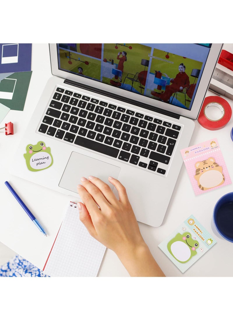 Sweet seven Animal Sticky Notes - 8 Pack, Cute Shapes, Self-Stick Memo Pads with Cartoon Markers, Flags, and Tabs - Ideal for Students, Home, Office, and Roommates - 160 Sheets - Perfect Gift!  - Image 3
