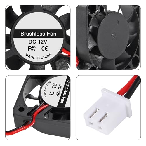 SHUTAO 2Pcs 12V 60mm 6025 0.25A Dual Ball Bearing Brushless Cooling Fan 60X60X25mm 2Pin for 3D Printer, Heatsink, PC Computer Case Industry - Image 2