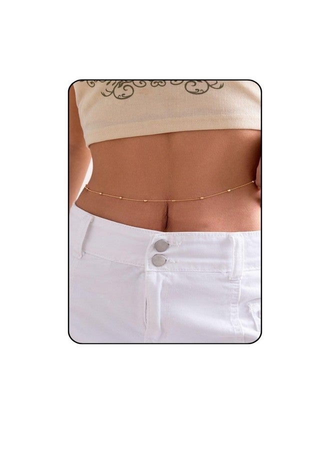 Fabme Women's Gold Waist Chain- Stylish Saree Gold Plated Belly Chain Pearl Layered Body Hip Chain for the Waist Ladies Sexy Bikini Jewelry (26-42 In) - Image 1