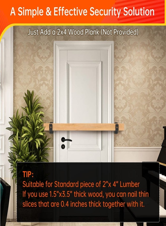 دعامة حاجز باب سميكة للخشب 2X4، دعامة فولاذية على شكل حرف U لحامل قضيب الفتح، مناسبة للمنزل، الحظيرة، السقيفة، المرآب، تعزيز باب الأمان للبوابة (4) - Image 5