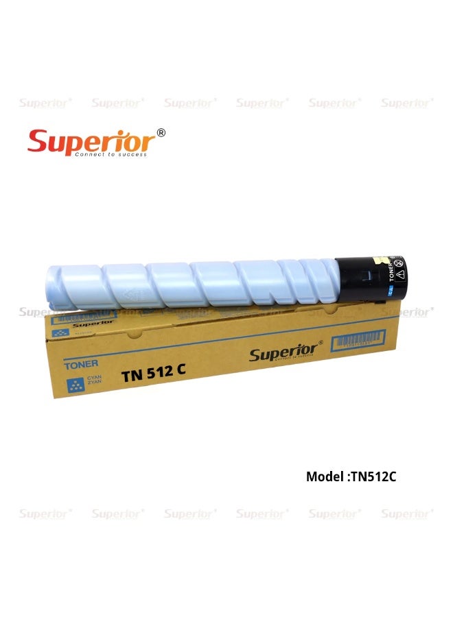 SOS Superior Superior TN-512C Cyan Compatible Toner Cartridge – For Konica Minolta Bizhub C258 / C308 / C368 / C454 / C454e / C554 / C554e - Image 1