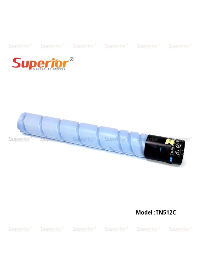 SOS Superior Superior TN-512C Cyan Compatible Toner Cartridge – For Konica Minolta Bizhub C258 / C308 / C368 / C454 / C454e / C554 / C554e - Image 2