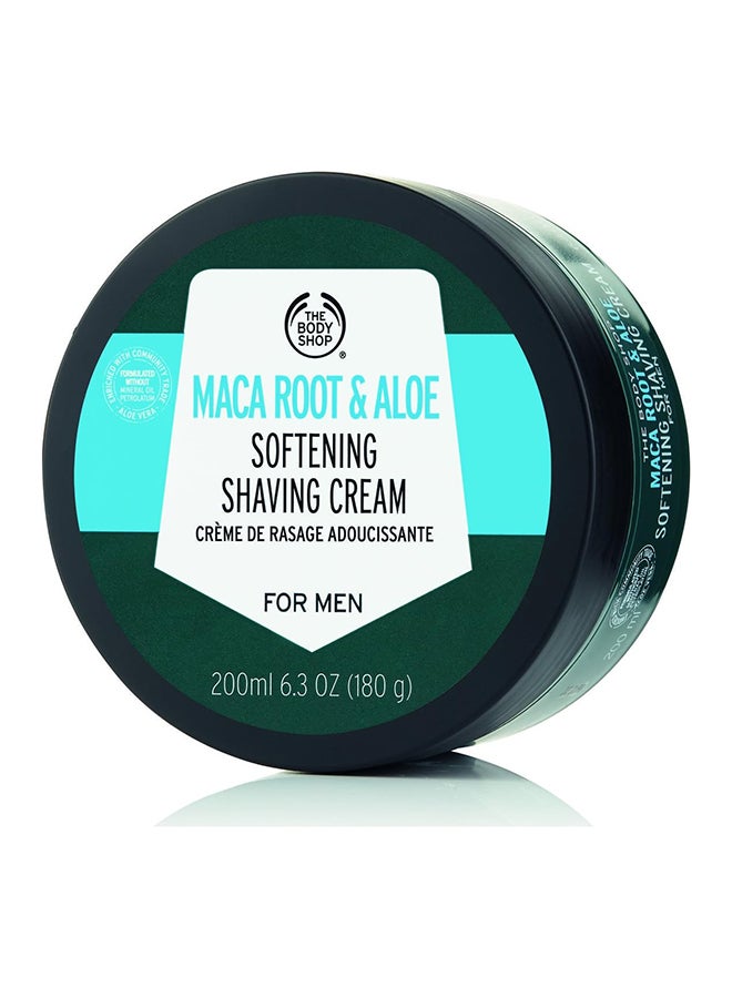 THE BODY SHOP كريم حلاقة ناعم بجذر الماكا والألوة للرجال - كريم حلاقة مرطب مع الألوة فيرا وجذر الماكا | رغوة لطيفة لحلاقة سلسة ومريحة | مثالي للبشرة الحساسة أو الجافة أو الخشنة، 200 مل - Image 1
