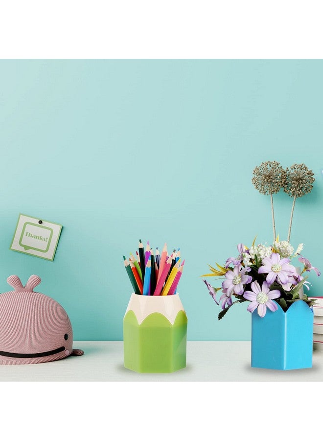TBoxBo 4 Pieces Pencil Shaped Pen Holders,Pencil Storage Organizer,Cute Desktop Pen Cup,Makeup Brush Container,Pencil Pot,Cartoon Stationery Rack,Creative Stationery Storage,For Office Home Decoration - Image 3