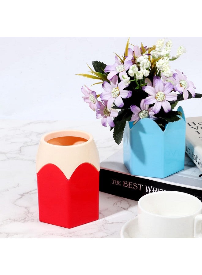 TBoxBo 4 Pieces Pencil Shaped Pen Holders,Pencil Storage Organizer,Cute Desktop Pen Cup,Makeup Brush Container,Pencil Pot,Cartoon Stationery Rack,Creative Stationery Storage,For Office Home Decoration - Image 4
